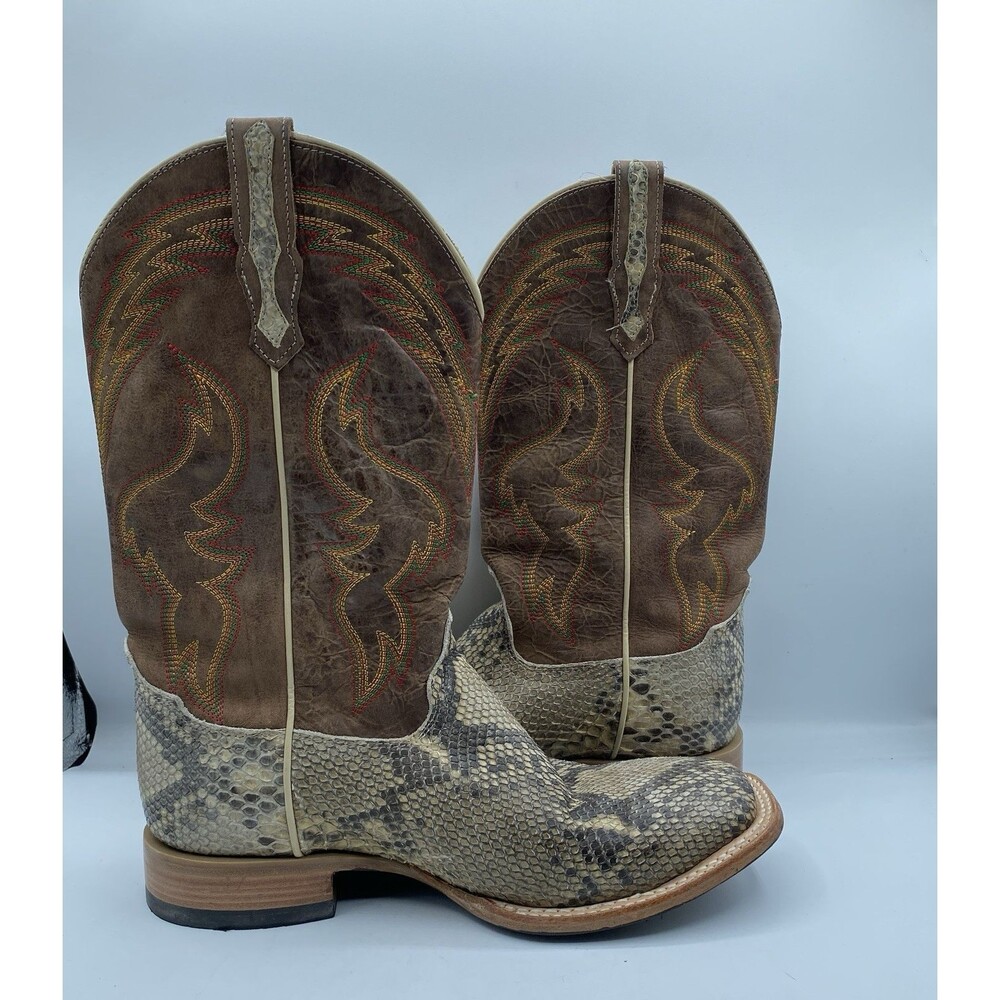 Cody James Western Boot Mens Men 10.5 D Brown Pythons Broad Square Toe Cowboy